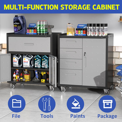 Sturdy dual cabinet tool storage with wheels by HouseOfZazla for garage and home office steel on Tampa Home & Garden Store