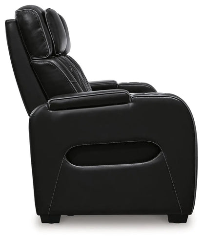 Boyington reclining sofa with adjustable headrest in black leather by Unique Piece Furniture on Tampa Home & Garden Store