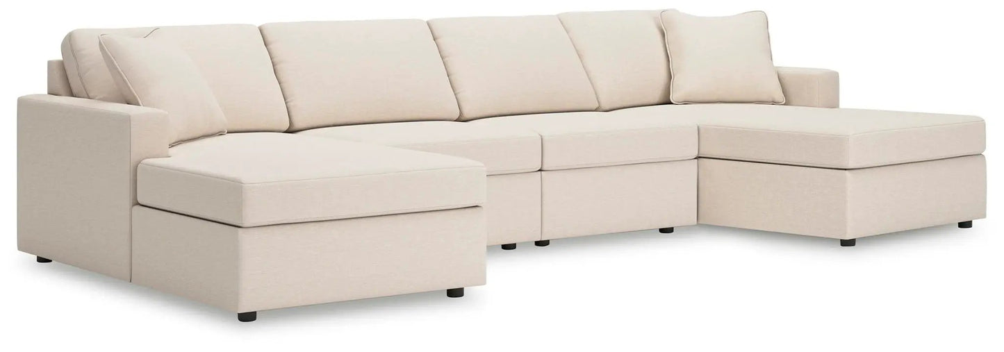 Modmax Sectional Oyster stationary beige fabric sofa by Unique Piece Furniture on Tampa Home & Garden Store