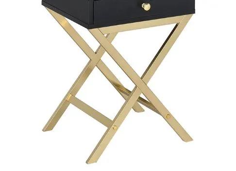 Coleen elegant design accent table black drawer with X-frame legs Unique Piece Furniture on Tampa Home & Garden Store