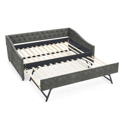 Upholstered Daybed USB Charging and Pull Out Bed