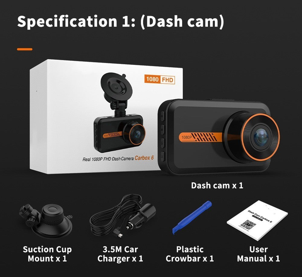 Dash cam front and rear dual 1080P FHD kit with suction mount, 3.5M car charger, tool, manual on Tampa Home & Garden Store
