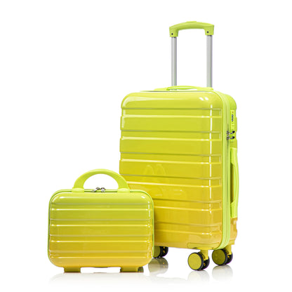 Two-piece luggage set HouseOfZazla lime gradient 14/20in PC spinner with lock on Tampa Home & Garden Store