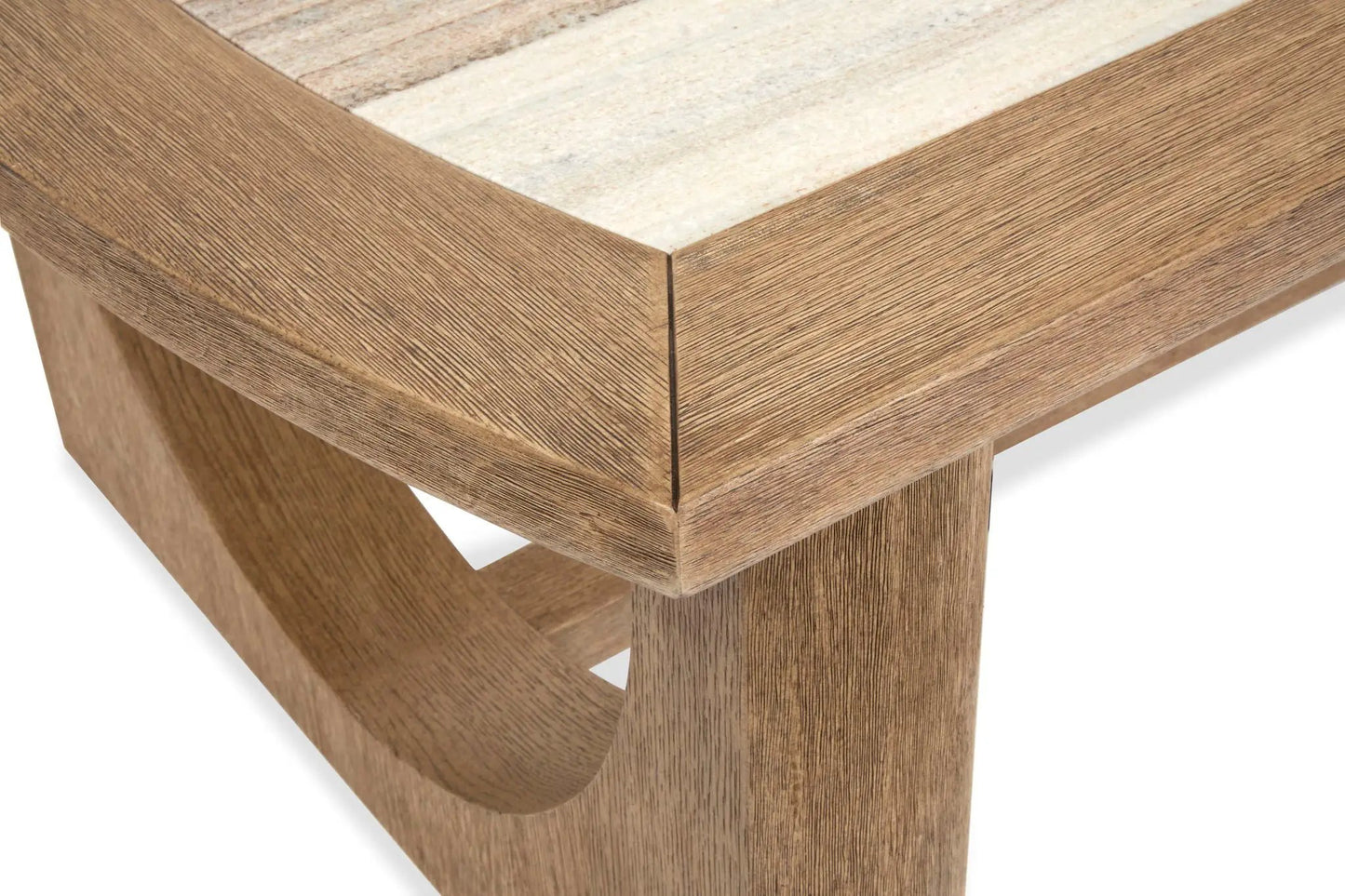 Bradford rectangular end table in warm oak with light inset top on Tampa Home & Garden Store