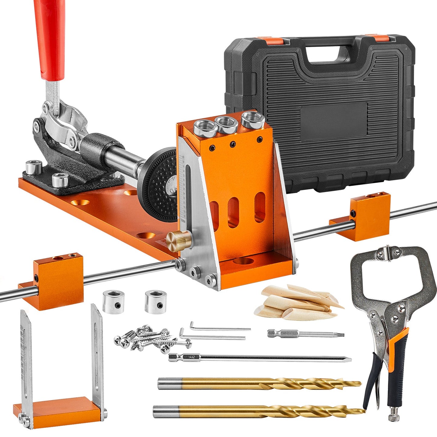 Pocket hole jig kit 34 pcs adjustable depth with C-clamp orange jig case HouseOfZazla on Tampa Home & Garden Store
