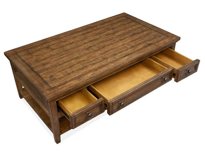 Bay Creek Rectangular End Table in brown wood with two drawers by Unique Piece Furniture on Tampa Home & Garden Store