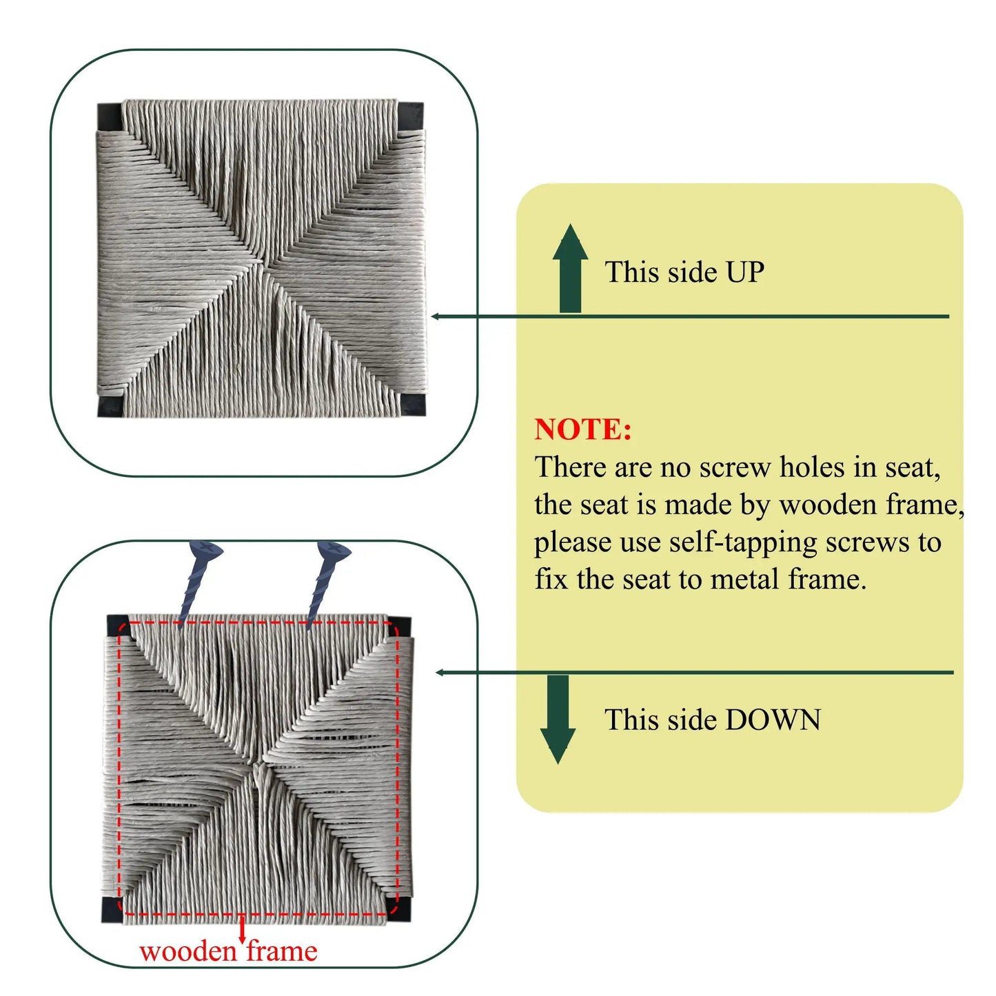 Bar Stools Paper Rope Weave Dining Chairs