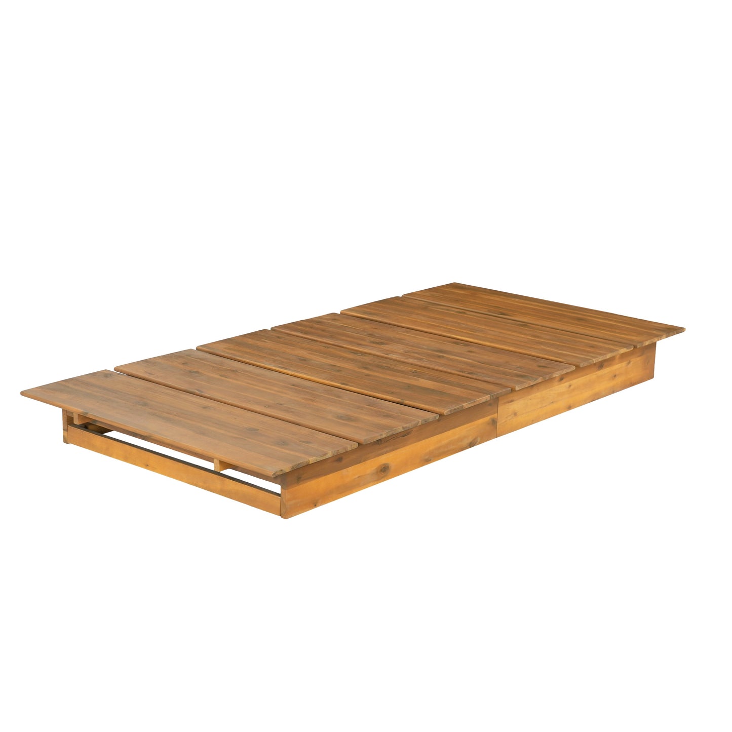 Teak Finish Acacia Wood Outdoor Chaise Lounge