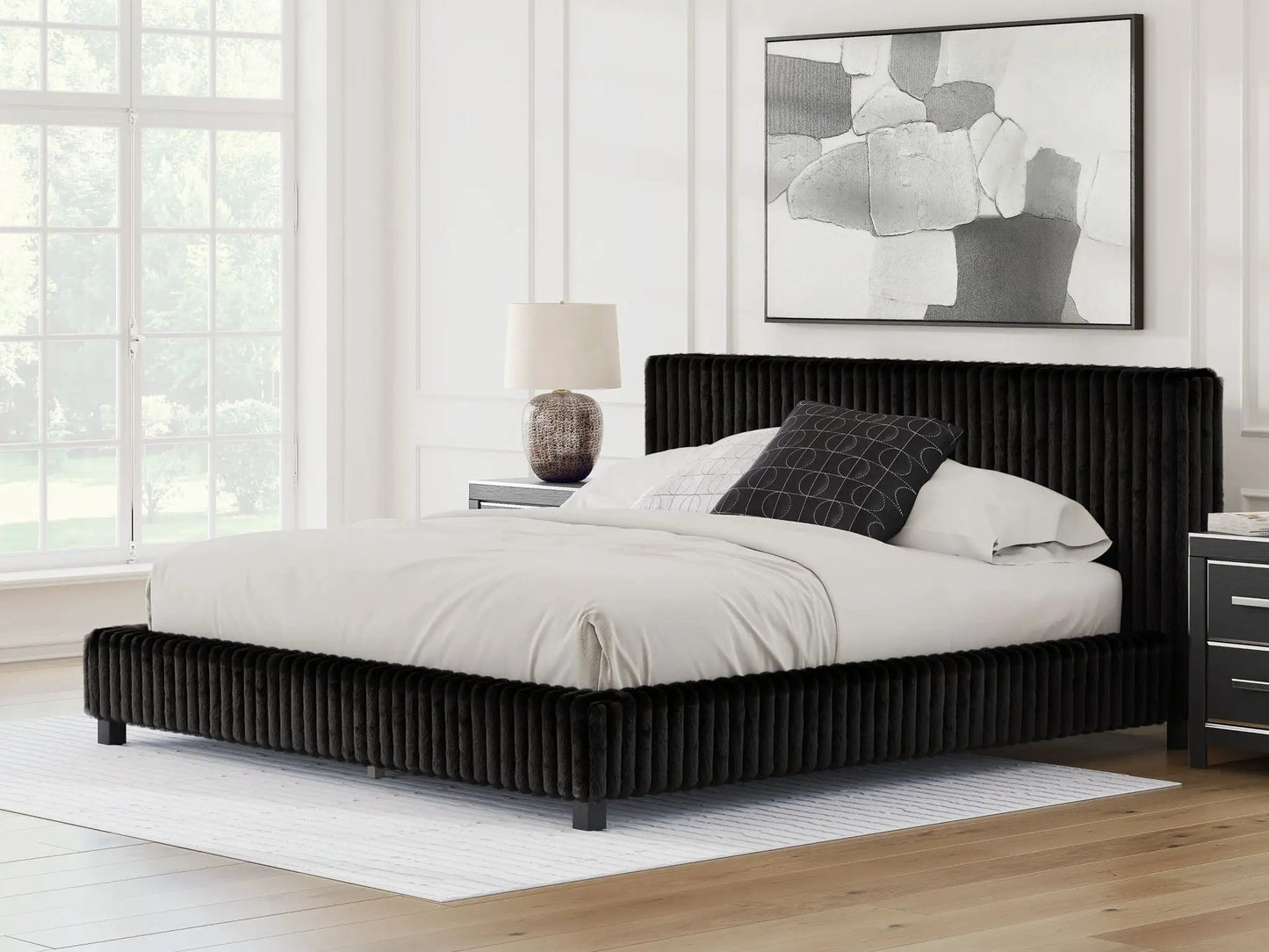 Zuraleus - Upholstered Bed in black velvet with tufted headboard by Unique Piece Furniture on Tampa Home & Garden Store