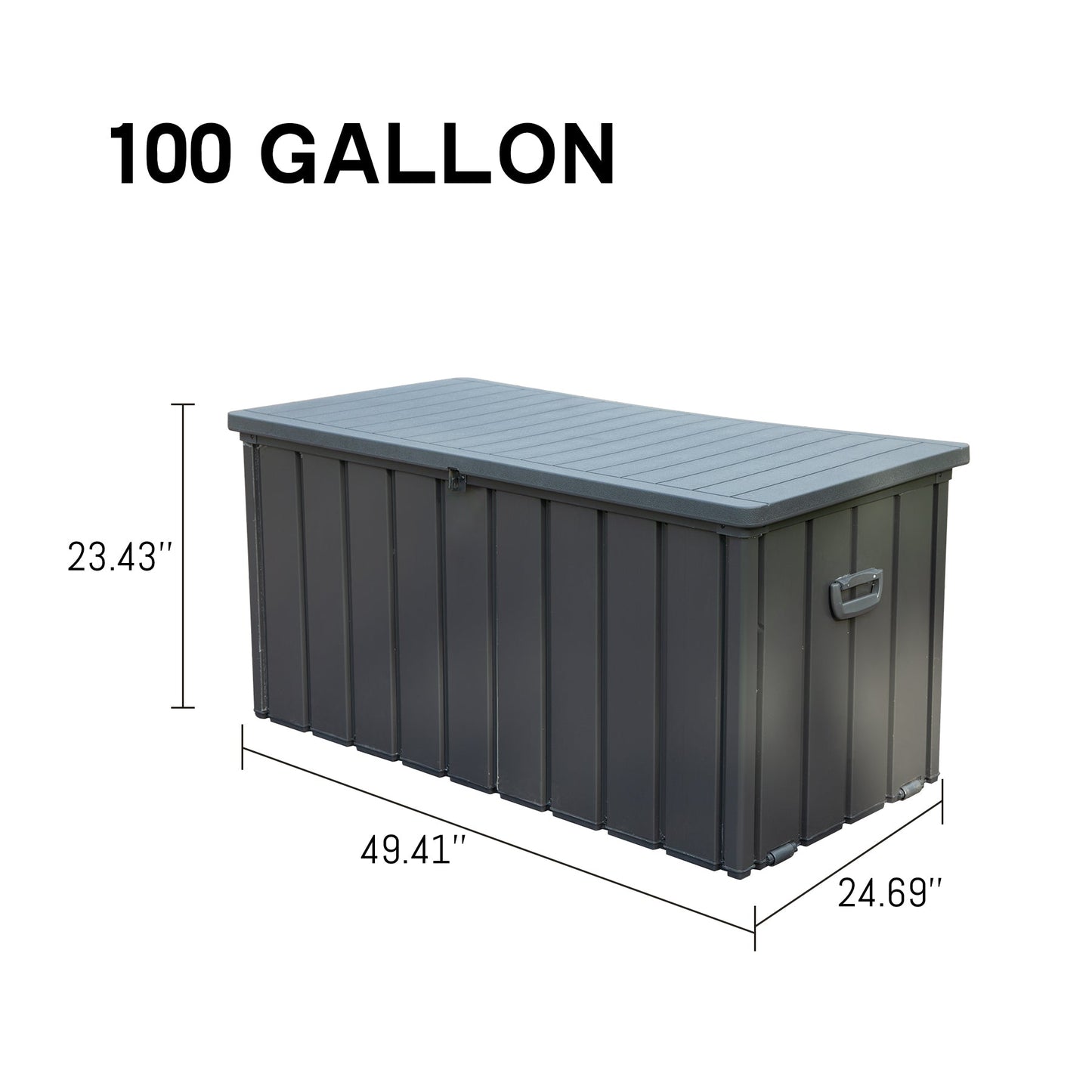 100 Gallon Waterproof Outdoor Storage Deck Box by HouseOfZazla in dark gray, 49.4in W x 24.7in D on Tampa Home & Garden Store