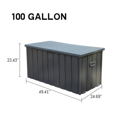 100 Gallon Waterproof Outdoor Storage Deck Box by HouseOfZazla in dark gray, 49.4in W x 24.7in D on Tampa Home & Garden Store