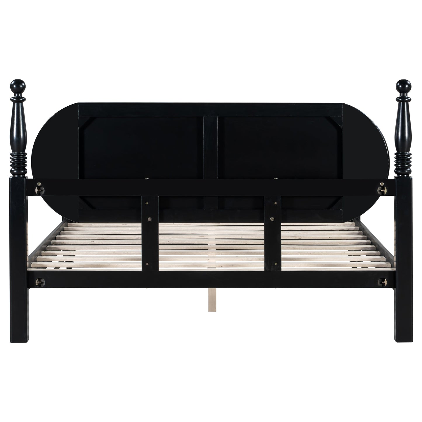 Queen Upholstered Bed Frame With Wood and Slats