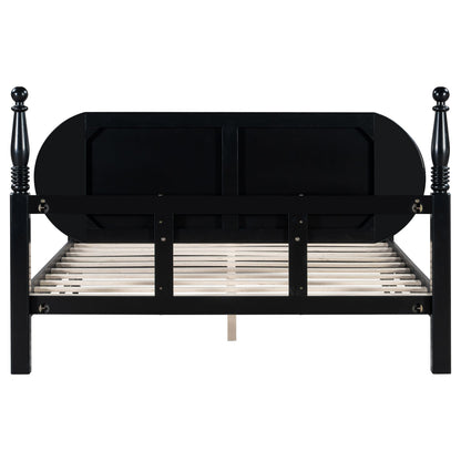 Queen Upholstered Bed Frame With Wood and Slats
