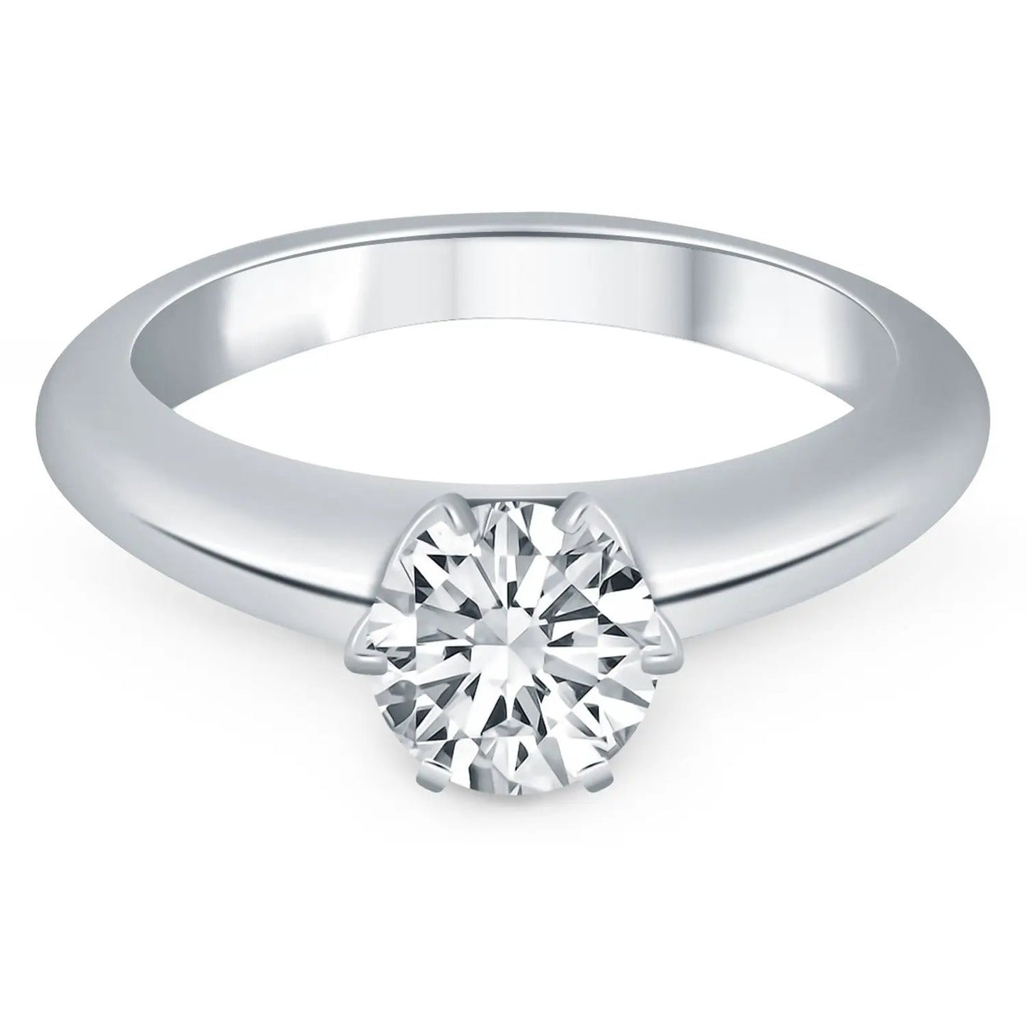 14k white gold solitaire cathedral engagement ring with round diamond by Bids.com on Tampa Home & Garden Store