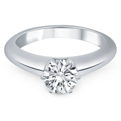 14k white gold solitaire cathedral engagement ring with round diamond by Bids.com on Tampa Home & Garden Store