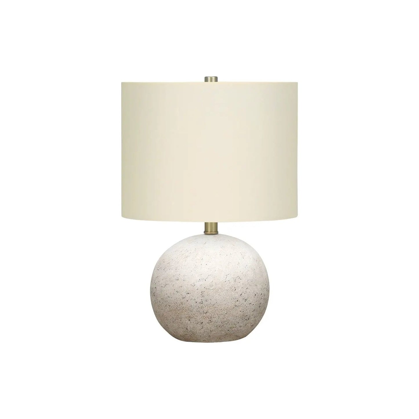 Table lamp with cream fabric shade and speckled stone sphere base by Unique Piece Furniture on Tampa Home & Garden Store