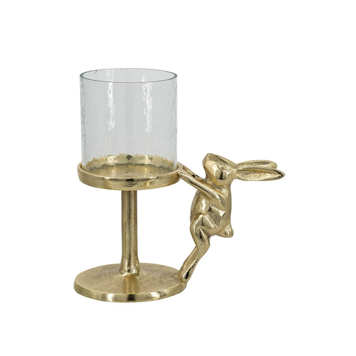 Candle holder gold rabbit with glass hurricane shade, HouseOfZazla decor on Tampa Home & Garden Store