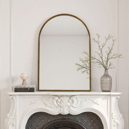 Arched wall mirror with gold frame and shatterproof glass by HouseOfZazla on Tampa Home & Garden Store