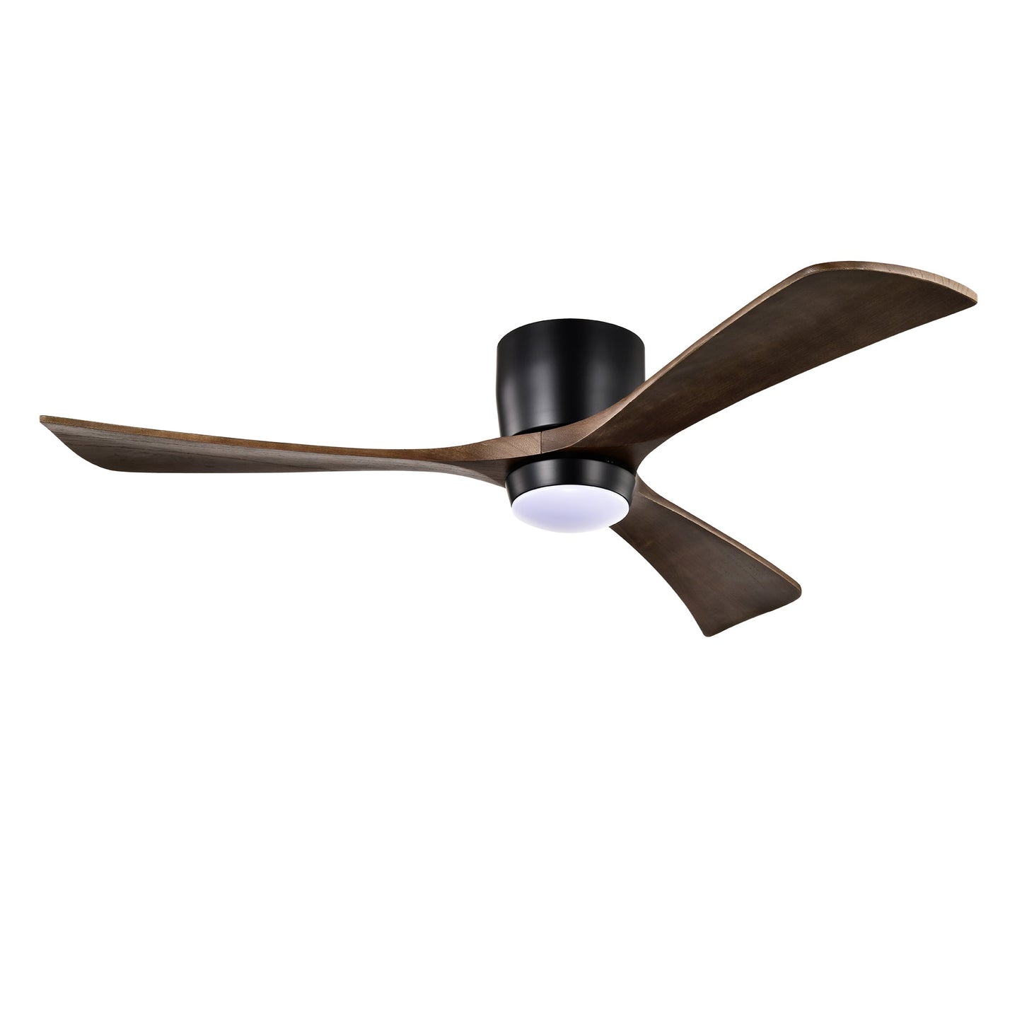 Ceiling fan HouseOfZazla 52-inch flush mount with solid wood blades and integrated light on Tampa Home & Garden Store