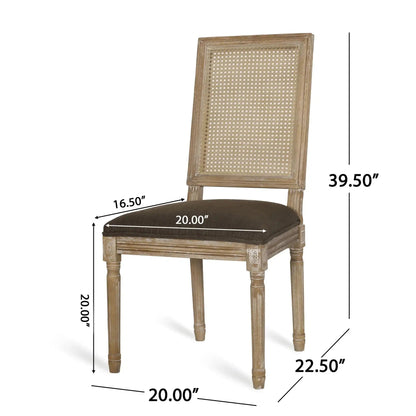 French kids' dining chair with rectangular cane back and upholstered seat HouseOfZazla on Tampa Home & Garden Store