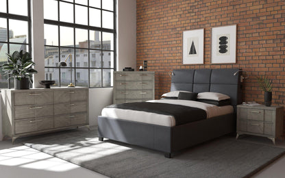 Modern Music Bed with Touch Lighting and Tray