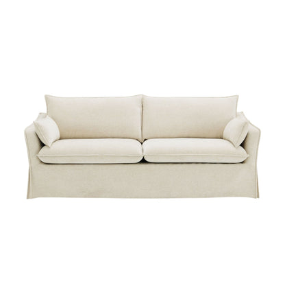 Shane Upholstered Sofa with Beige Accent Pillows