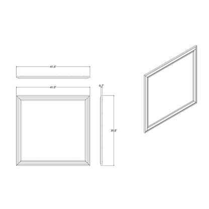 Gray and black wall mirror Adelaide with solid wood frame, 41x39 in by HouseOfZazla on Tampa Home & Garden Store