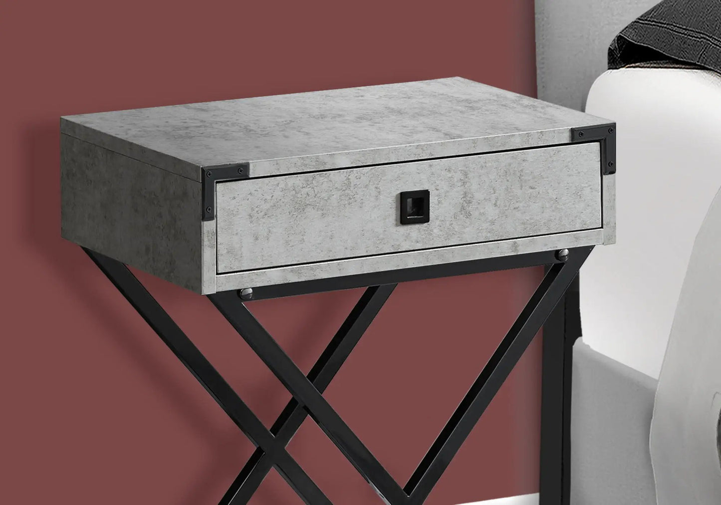 Accent Side Table with Storage Drawer Modern
