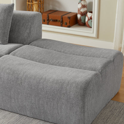Oversized 3-Seater Compressed Sofa and Chenille
