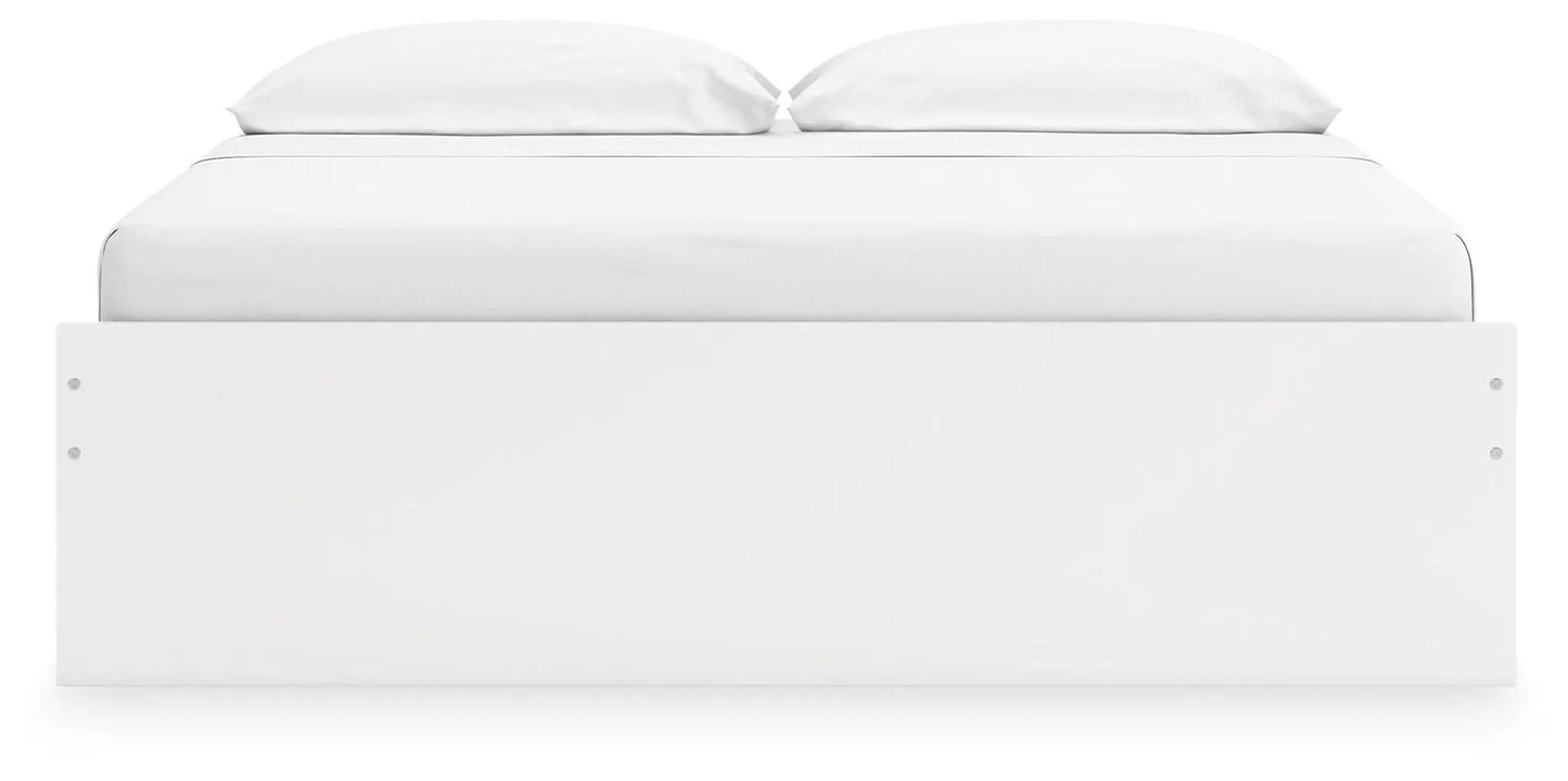 Onita Platform Bed, white platform bed with clean panel footboard by Unique Piece Furniture on Tampa Home & Garden Store
