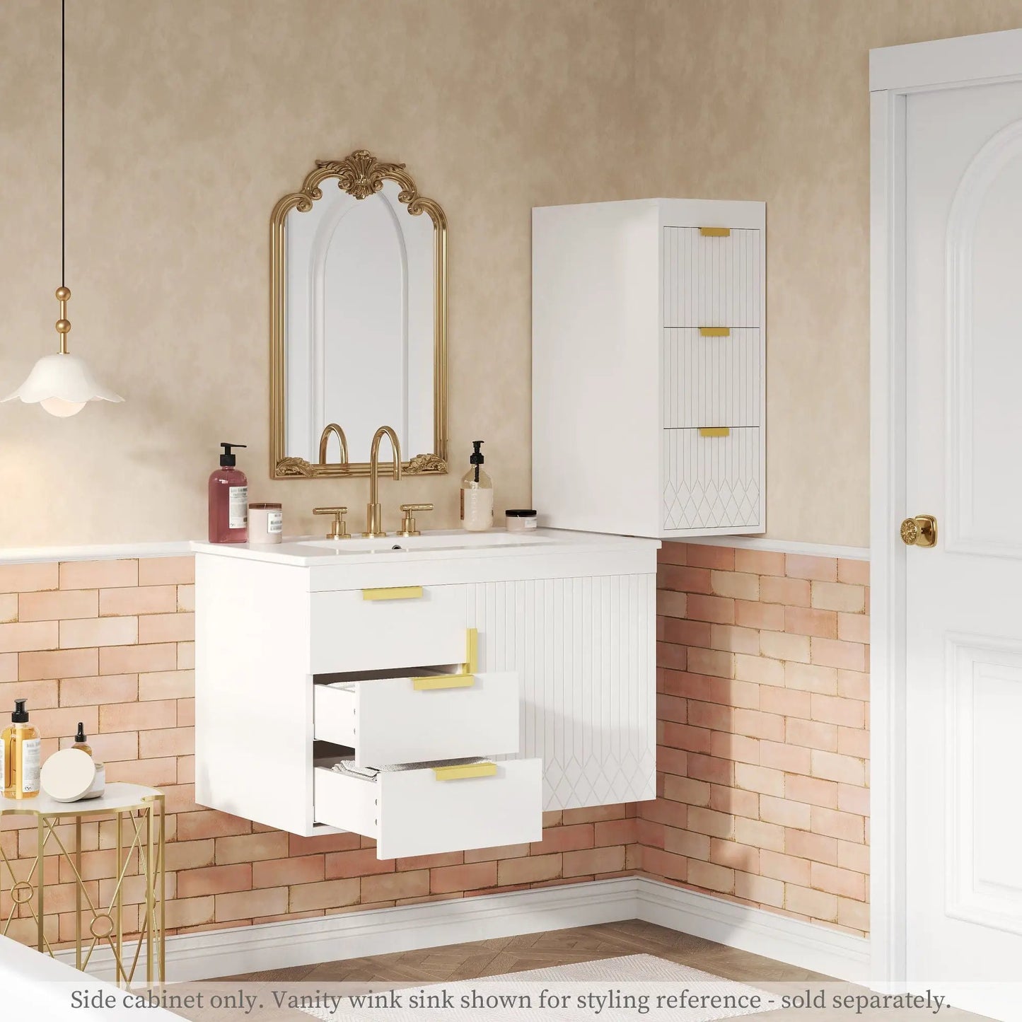 Modern Wall Mounted Floating Cabinet with Drawers