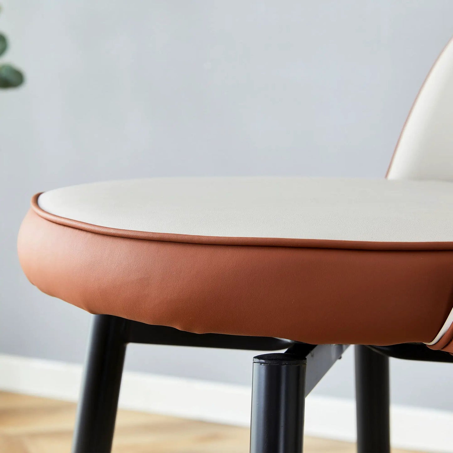 Upholstered Rotatable Bar Chair with Metal Legs