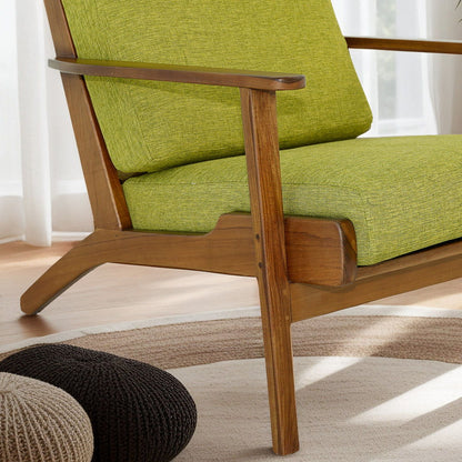 Genuine lounge chair with solid wood frame and green upholstery HouseOfZazla on Tampa Home & Garden Store