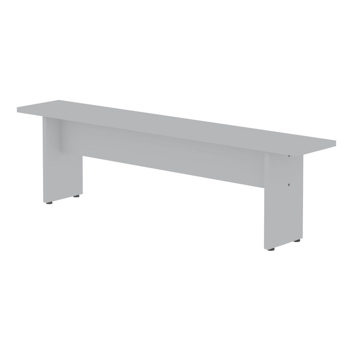 Nomad Dining Bench for 2 in white with grey wood top, sturdy wood construction by HouseOfZazla on Tampa Home & Garden Store