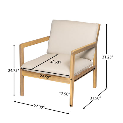 Durable Acacia Wood Patio Armchair Set of Two