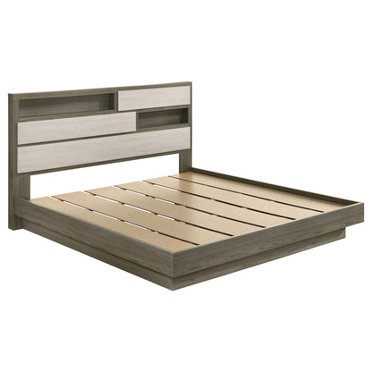 Eastern King Headboard and Bookcase Storage Bed