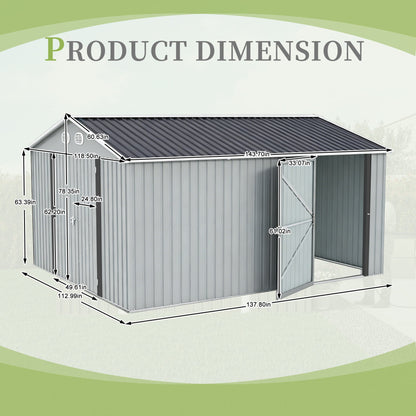 10x12 ft outdoor metal storage shed by HouseOfZazla in gray corrugated steel on Tampa Home & Garden Store