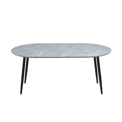 Extendable Dining Table with Durable Metal Legs