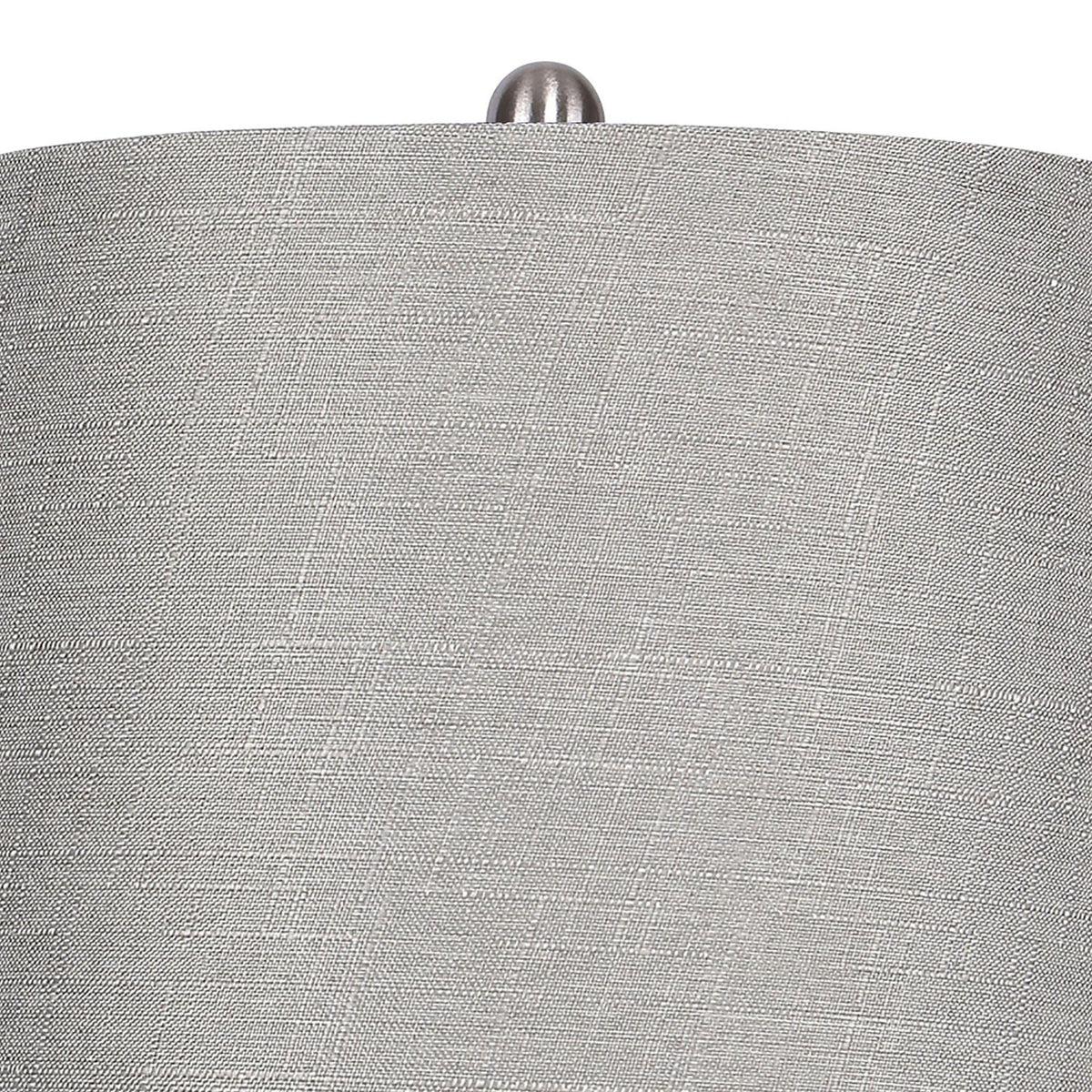 Ashland contemporary table lamp set gray linen shade with metal finial HouseOfZazla 2 lamps on Tampa Home & Garden Store