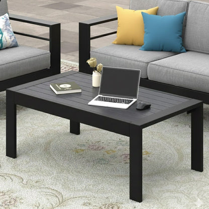 Modern Outdoor Coffee Table with Aluminum Frame
