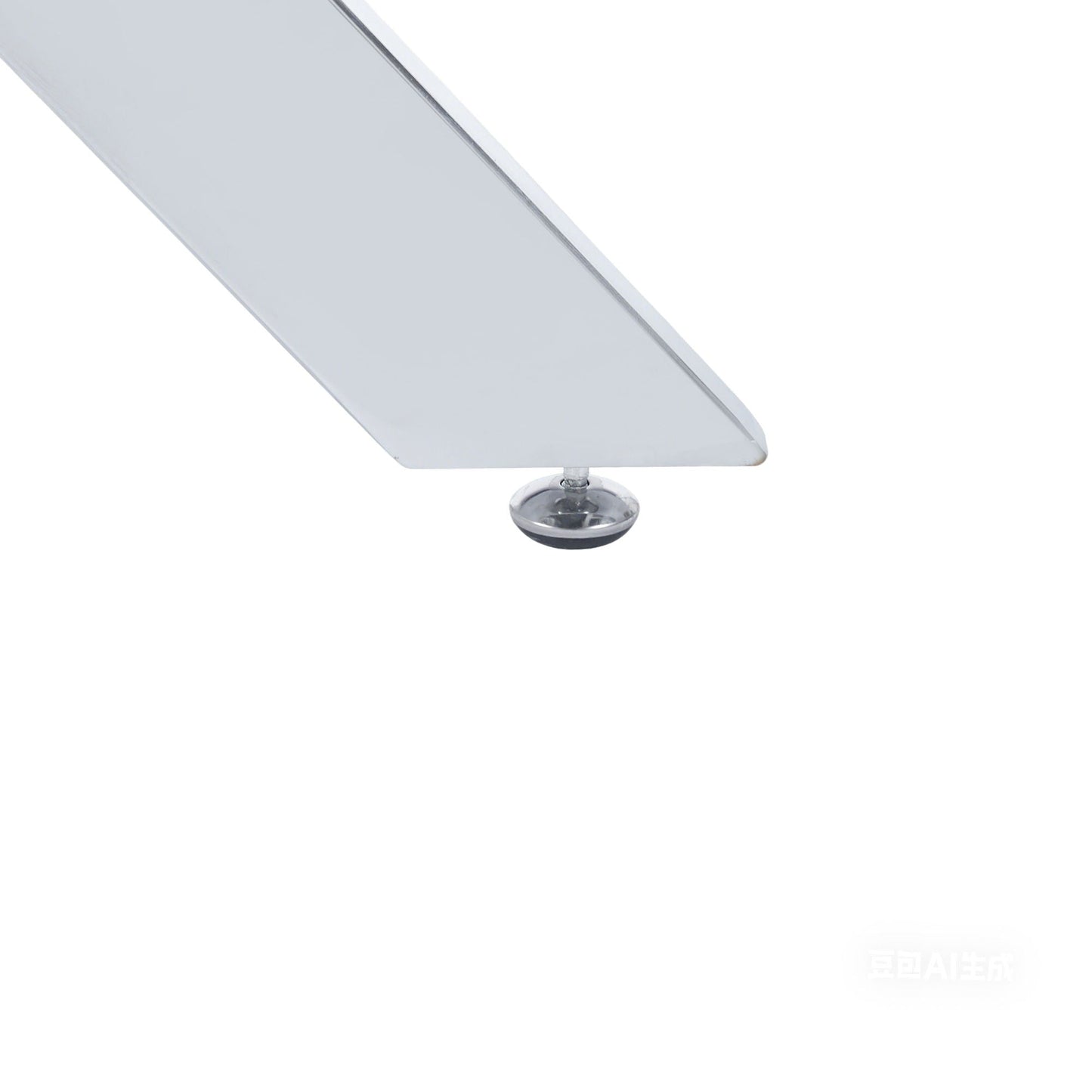 Modern Glass Dining Table with Metal Cross Legs