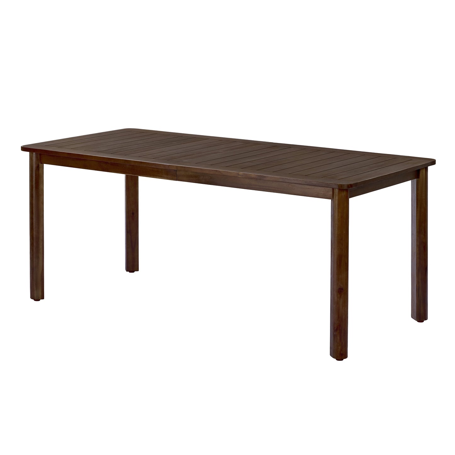 7 Piece Outdoor Acacia Wood Dining Set table top in dark brown finish on Tampa Home & Garden Store