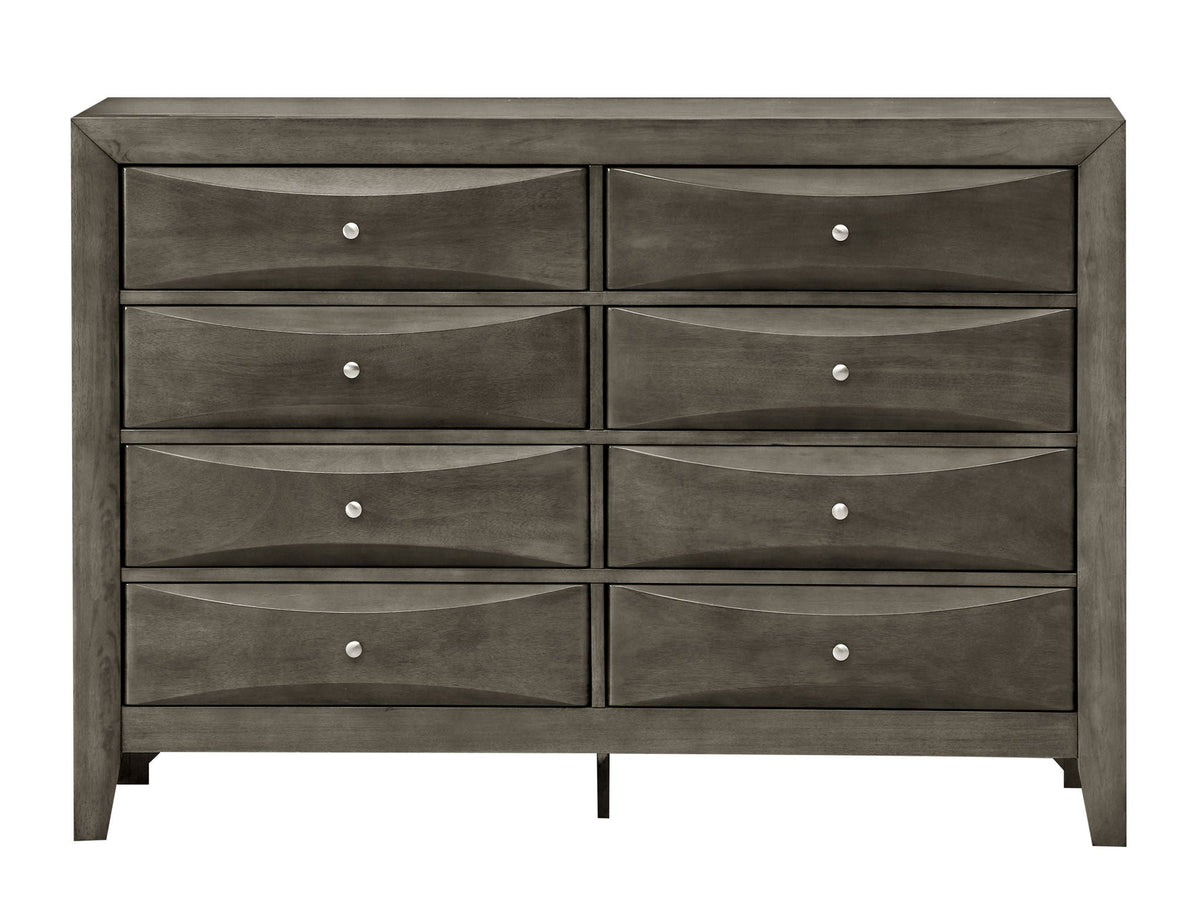 Marilla Dresser with Molded Resin Fronts, two-column layout, gray-brown finish by HouseOfZazla on Tampa Home & Garden Store