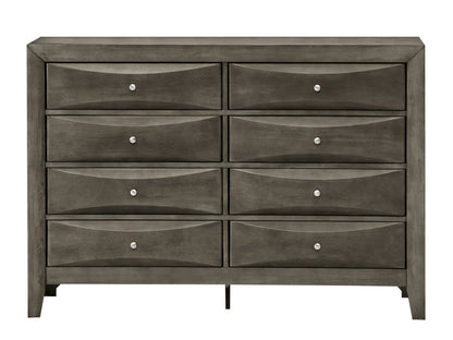 Marilla Dresser with Molded Resin Fronts, two-column layout, gray-brown finish by HouseOfZazla on Tampa Home & Garden Store