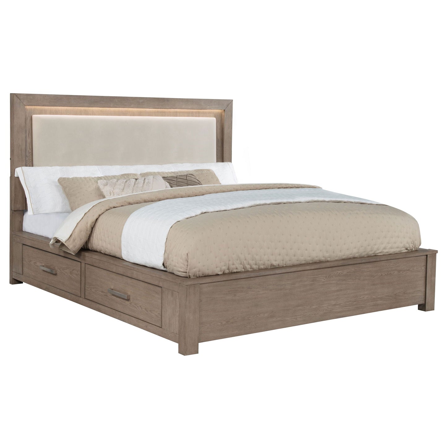 Gibbons Led Storage Bed with Elegant Headboard