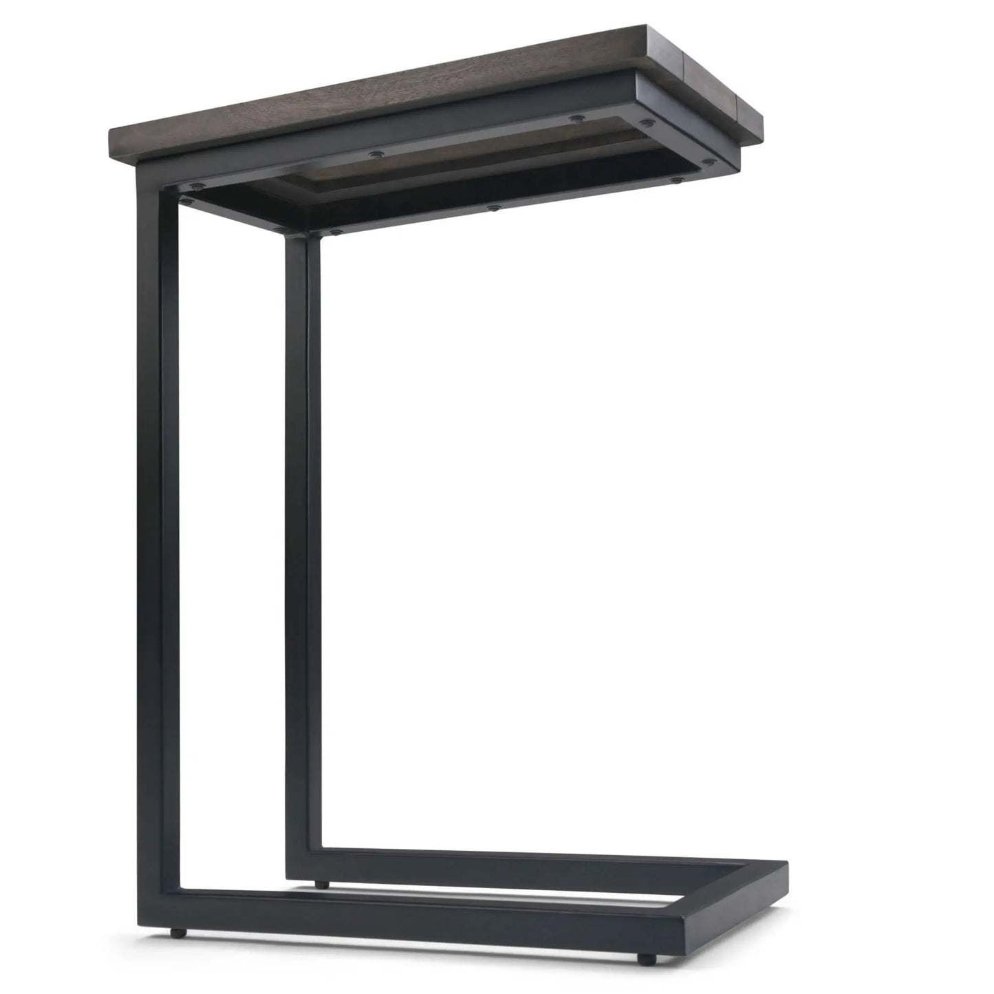 Skyler C Side Handcrafted Table by Unique Piece Furniture, black metal frame with wood top on Tampa Home & Garden Store