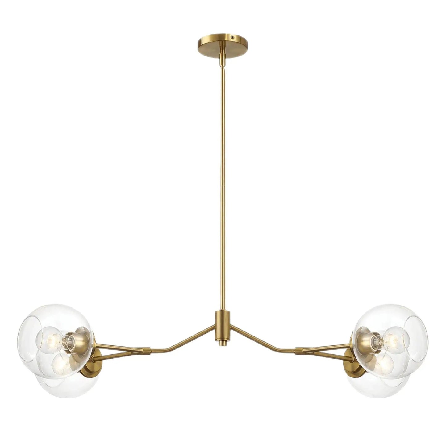 Jewel 4 Lights Chandelier In Clear Gold Fixture