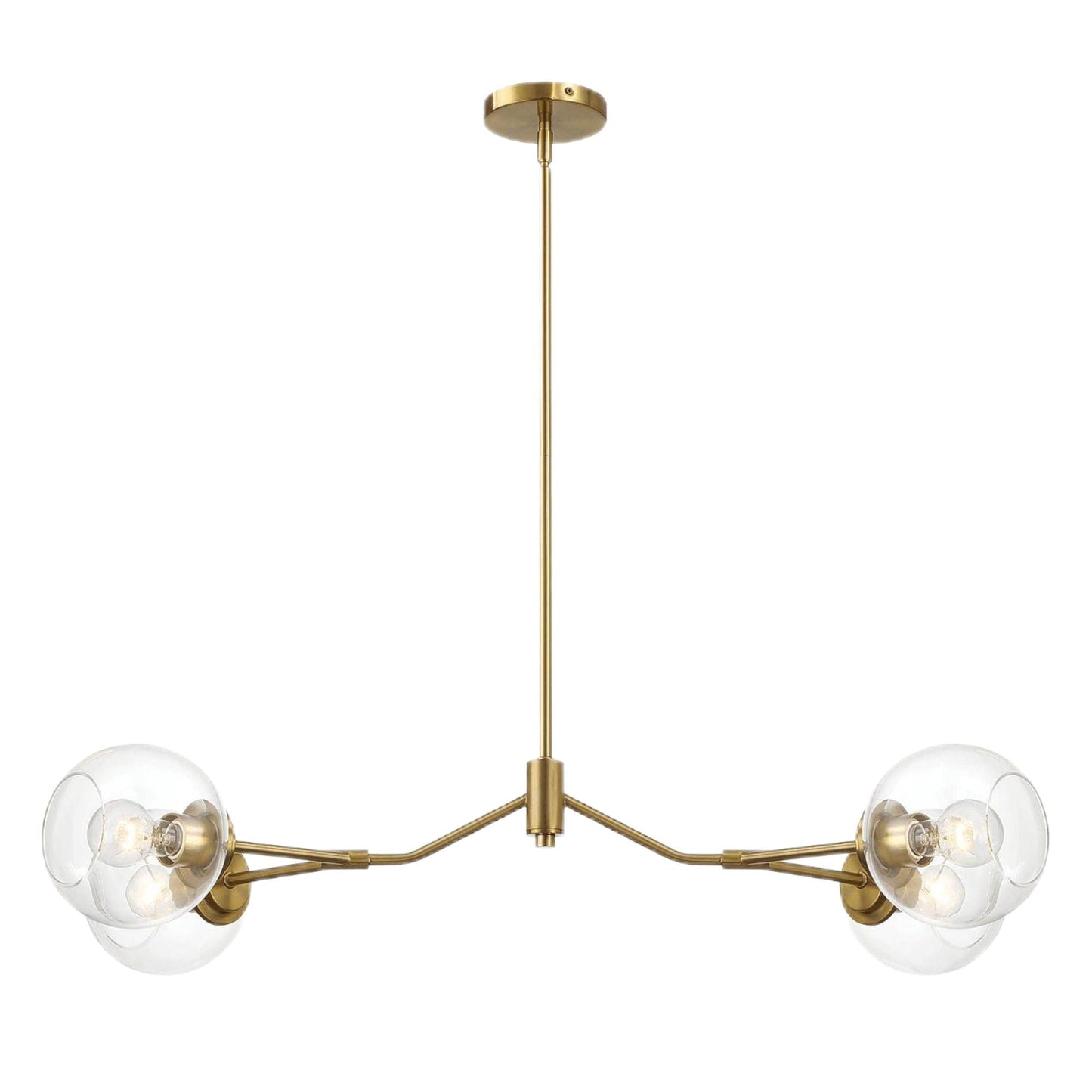 Jewel 4-light chandelier with clear glass globes and gold finish on Tampa Home & Garden Store