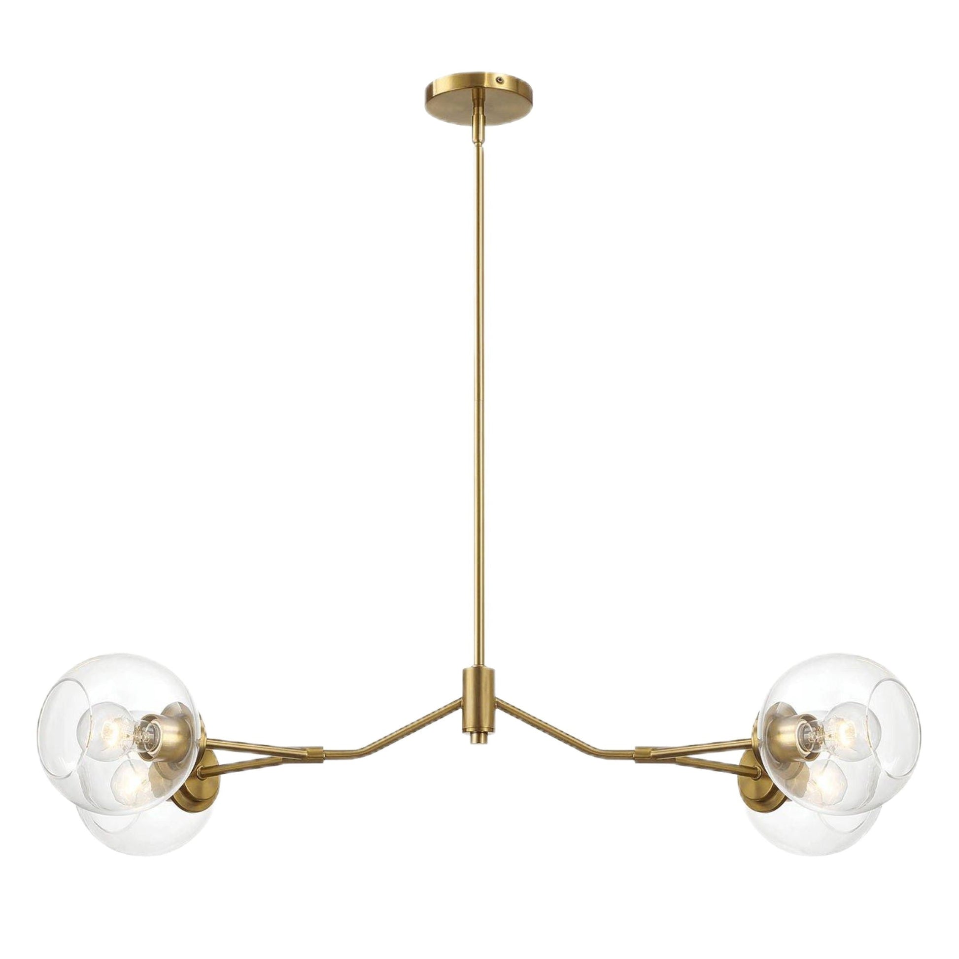 Jewel 4-light chandelier with clear glass globes and gold finish on Tampa Home & Garden Store