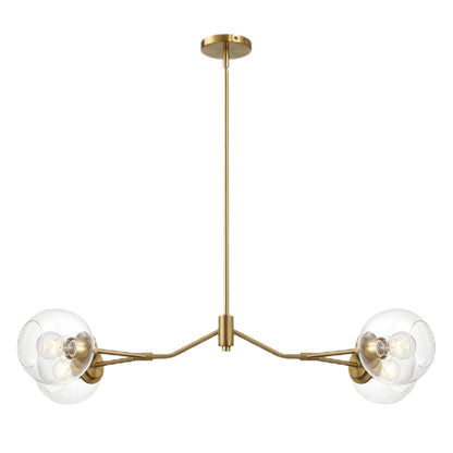 Jewel 4-light chandelier with clear glass globes and gold finish on Tampa Home & Garden Store